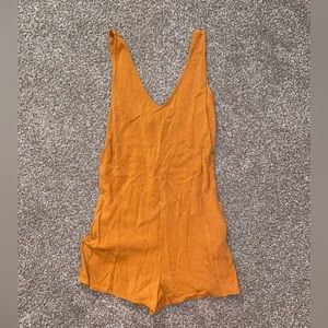 Romper with pockets, shine star brand, xs, mustard color.